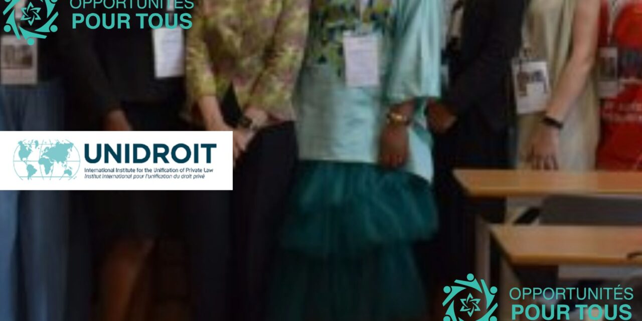 Programme International pour le Droit et le Développement (PIDD) 2026 « Africa Plus » / UNIDROIT + Ministère Italien des Affaires Étrangères
