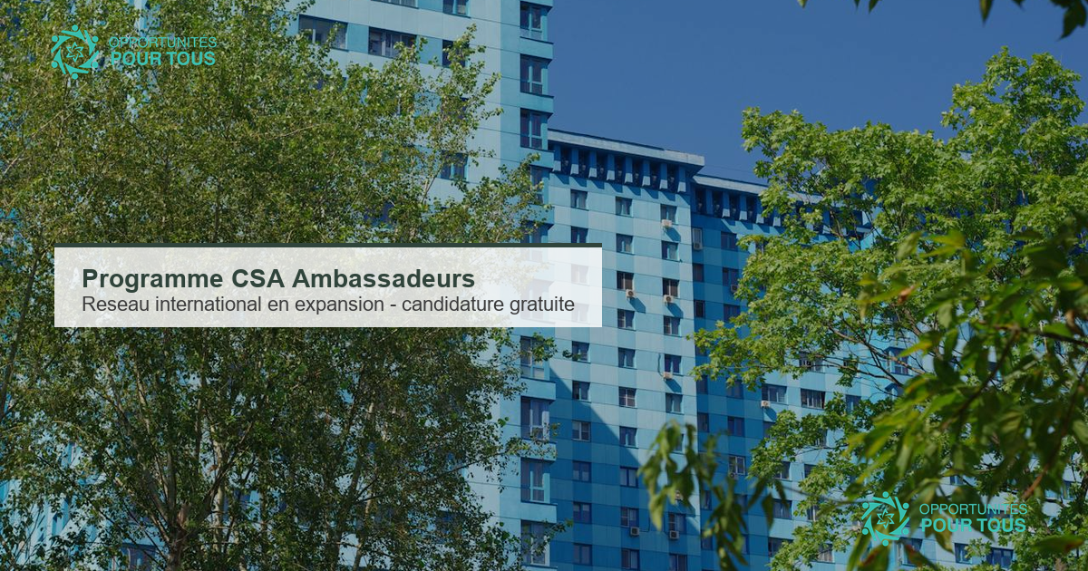 Devenez Ambassadeur CSA : un reseau international en expansion ouvert a la jeunesse engagee