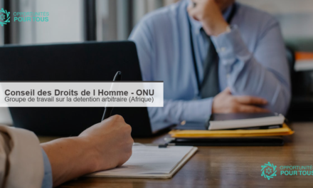 Conseil des Droits de l&rsquo;Homme de l&rsquo;ONU : appel a candidatures – membre africain du Groupe de travail sur la detention arbitraire