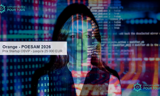 Orange POESAM 2026 : prix Startup OSVP – jusqu&rsquo;a 25 000 EUR pour les startups tech (IA, data, cybersecurite)