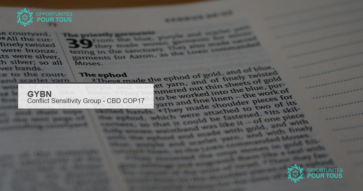 Rejoignez le groupe Sensibilité aux Conflits du GYBN pour la COP17 Biodiversité