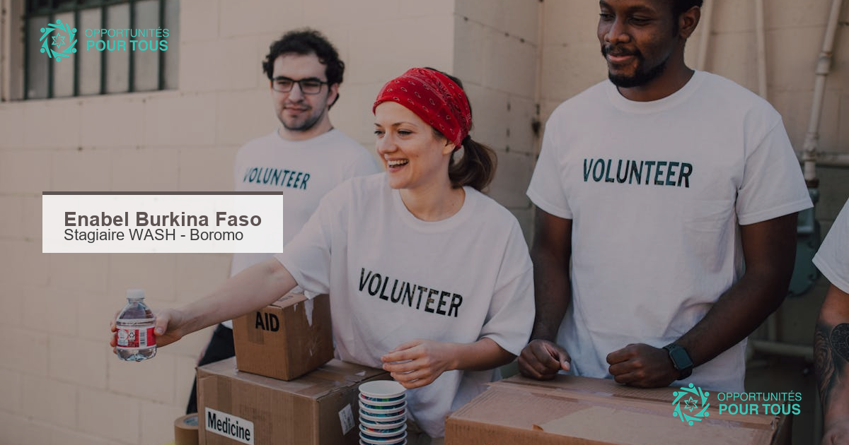 Enabel Burkina Faso recrute un(e) stagiaire WASH à Boromo – début le 4 mai 2026