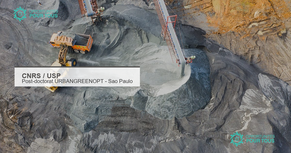 Bourse de post-doctorat CNRS/USP URBANGREENOPT à l&rsquo;Université de São Paulo