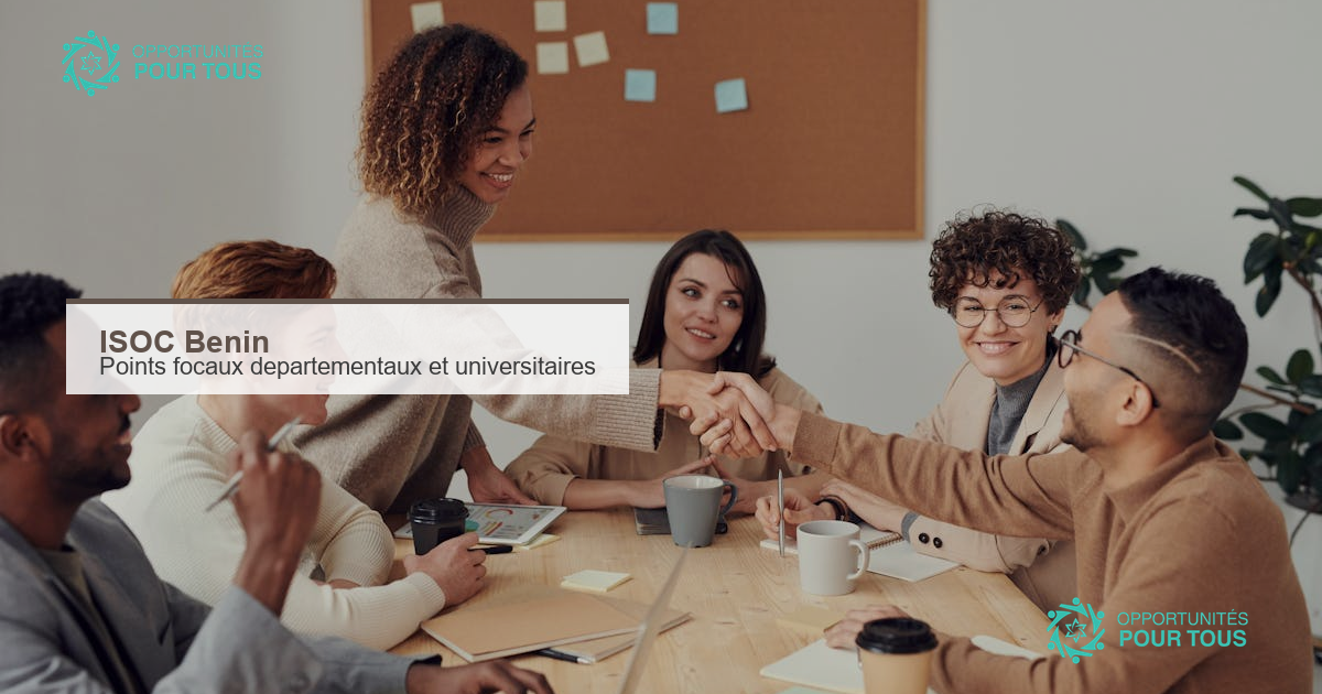 ISOC Bénin recrute des Points focaux départementaux et universitaires – mandat 2 ans