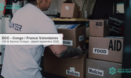 DCC : 2 missions de volontariat de reciprocite au depart du Congo (VSI et Service Civique) pour septembre 2026