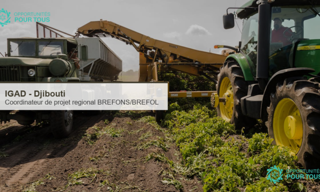 IGAD recrute un(e) Coordinateur(trice) de projet regional BREFONS/BREFOL pour la Corne de l&rsquo;Afrique (Djibouti)
