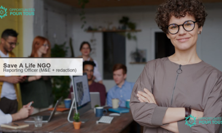 Save A Life NGO recrute un(e) Reporting Officer (rapports, propositions, M&E)