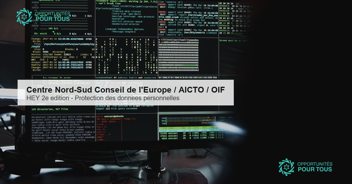 Centre Nord-Sud du Conseil de l&rsquo;Europe / AICTO / OIF : 2e edition du cours en ligne HEY sur la protection des donnees personnelles