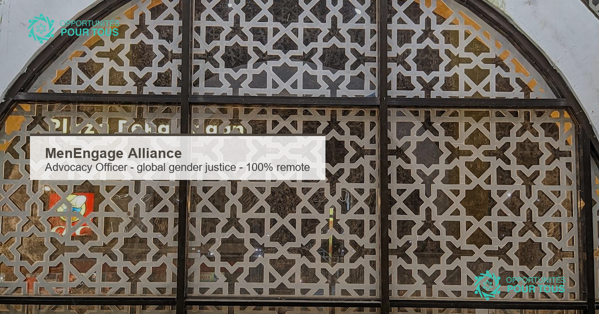 MenEngage Alliance : appel a candidatures pour un.e Advocacy Officer (justice de genre, 100% remote, plein temps)