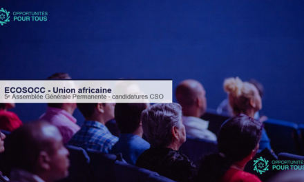 ECOSOCC (Union africaine) : candidatures ouvertes pour la 5ᵉ Assemblée Générale Permanente (PGA) – 209 organisations de la société civile