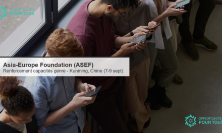 ASEF : programme de renforcement des capacités sur l&rsquo;égalité des sexes et la participation des femmes à Kunming (Chine, 7-9 septembre 2026) – voyage et hébergement couverts