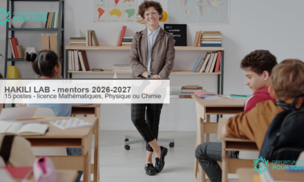 HAKILI LAB recrute 15 mentors 2026-2027 (licence Mathématiques, Physique ou Chimie) – compensation mensuelle
