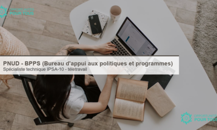 PNUD – BPPS : Spécialiste technique IPSA-10 (télétravail)
