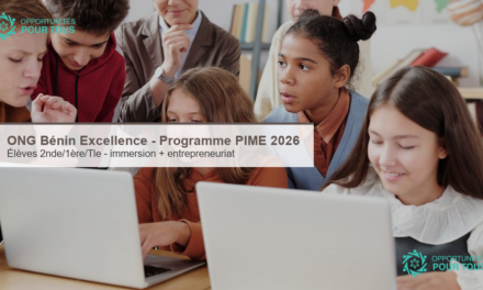ONG Bénin Excellence – Programme PIME 2026 : immersion en bibliothèque et modules d&rsquo;entrepreneuriat pour élèves de lycée (2nde, 1ère, Terminale)