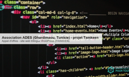Association ADES (Ghardimaou, Tunisie) – appel d&rsquo;offres : prestataire pour un site web trilingue WordPress (FR/AR/EN) – projet Tamkeen (Darwin Initiative / AIFM)