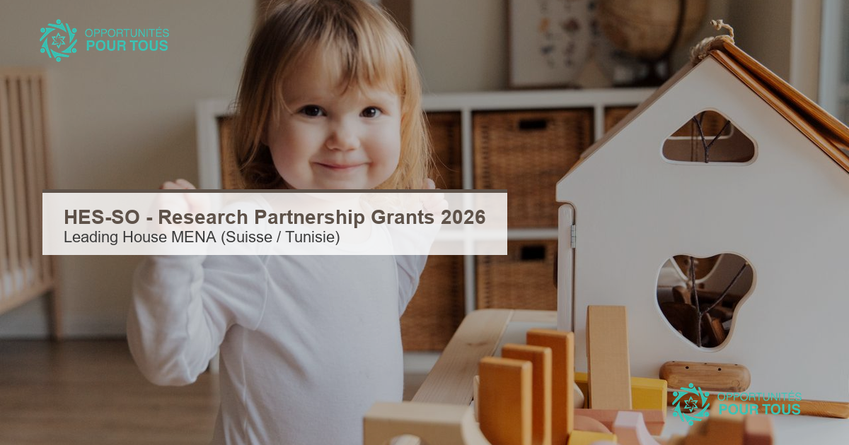 HES-SO (Suisse) – appel à candidatures Research Partnership Grants 2026 pour la région MENA (Tunisie incluse)