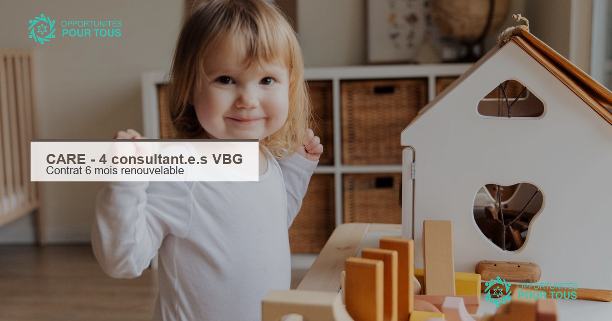 CARE – recrutement de 4 consultant·e·s pour renforcer les interventions auprès des femmes et des filles vulnérables
