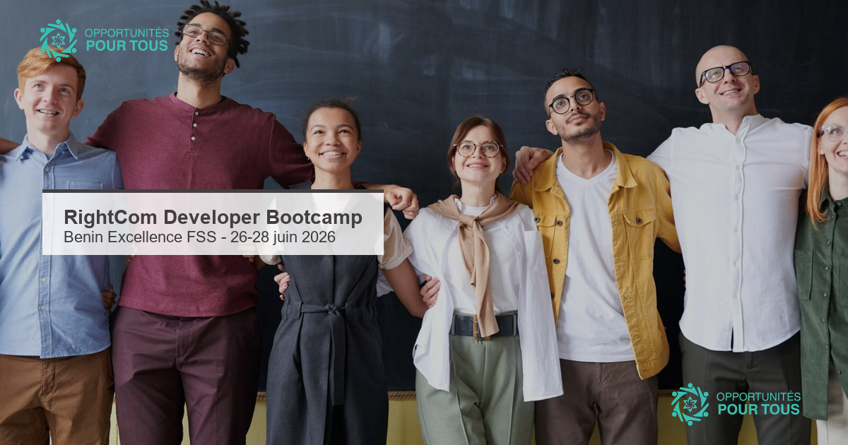 RightCom Academy – RightCom Developer Bootcamp à Bénin Excellence (FSS), du 26 au 28 juin 2026