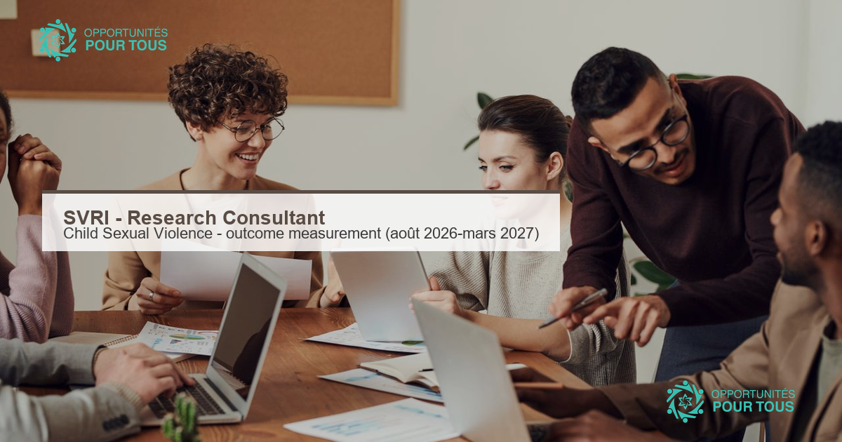 SVRI – Research Consultant : mesure des résultats en prévention des violences sexuelles faites aux enfants (CSV outcome measurement)