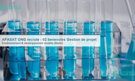 APASAT ONG (avec JVV) – recrute 02 bénévoles en Gestion de projet (Bénin)