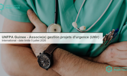 UNFPA Guinée – recrute un(e) Associé(e) en gestion de projets d&rsquo;urgence (international, programme VNU)