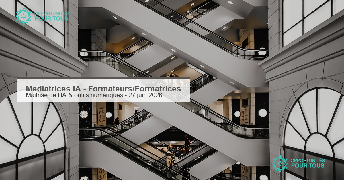Programme « Médiatrices IA » – recrute des formateurs et formatrices (date limite 27 juin 2026)