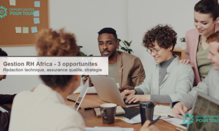 Gestion RH Africa – 3 opportunités (rédaction technique, assurance qualité, stratégie d&rsquo;affaires)
