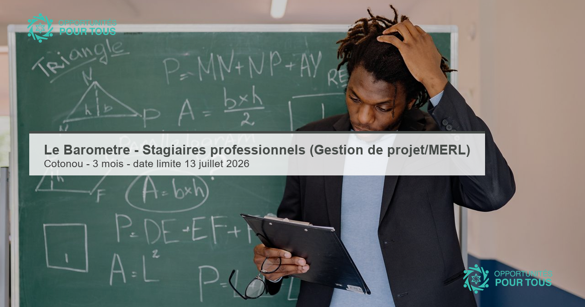 Le Baromètre – recrute des stagiaires professionnels (Gestion de Projet | MERL)