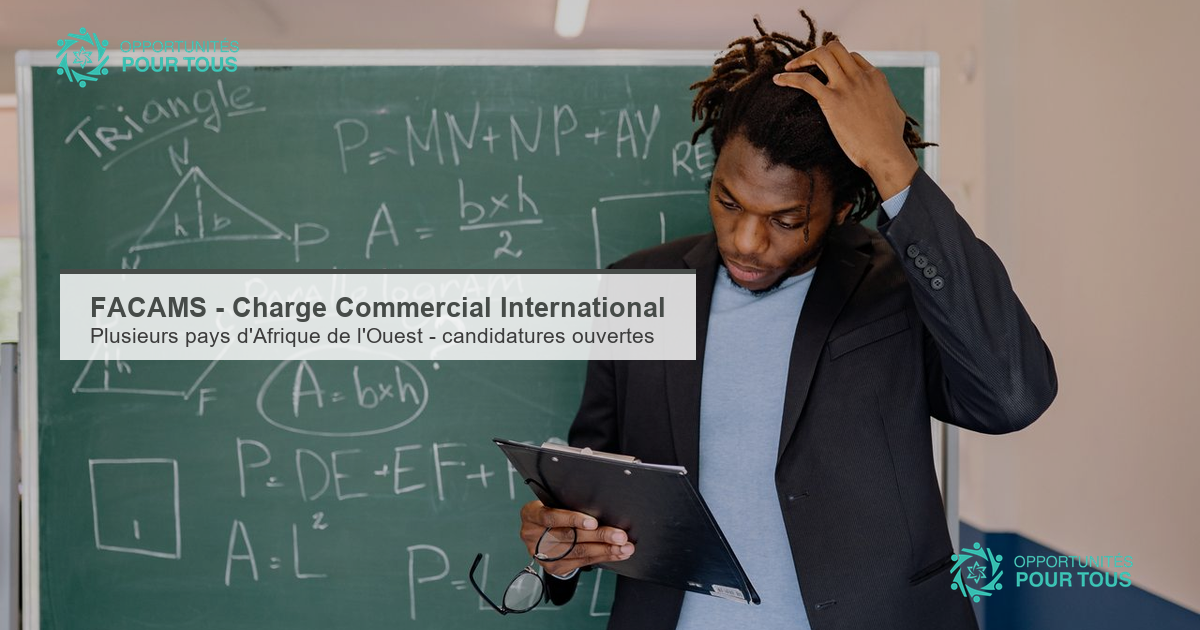 FACAMS – recrute un Chargé Commercial International (Afrique de l&rsquo;Ouest)