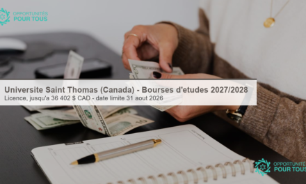 Université Saint Thomas (Canada) – Bourses d&rsquo;études 2027/2028 (Licence)
