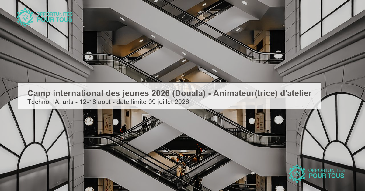 Camp international des jeunes 2026 (Douala) – appel à animateurs(trices) d&rsquo;atelier