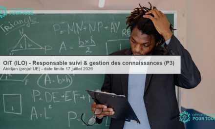 OIT (ILO) – recrute un(e) Responsable du suivi et de la gestion des connaissances (P3, Abidjan)