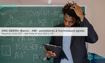 ONG GBEWA « Enfin le Bonheur » (Bénin) – avis d&rsquo;appel à manifestation d&rsquo;intérêt : prestataires et fournisseurs agréés (2026-2027)