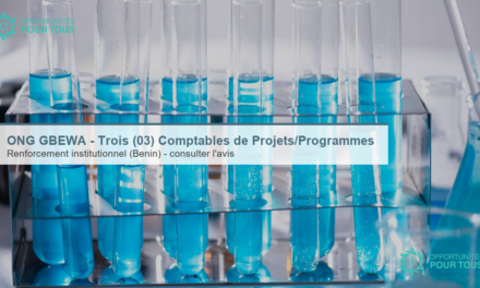 ONG GBEWA « Enfin le Bonheur » – recrute trois (03) Comptables de Projets/Programmes