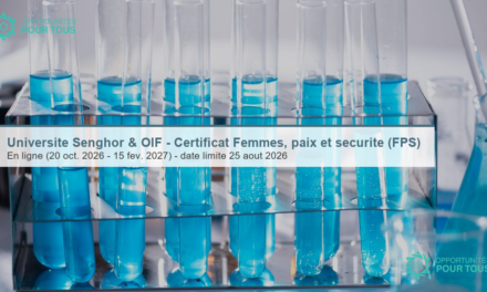 Université Senghor & OIF – Certificat « Femmes, paix et sécurité » (FPS), 4e édition