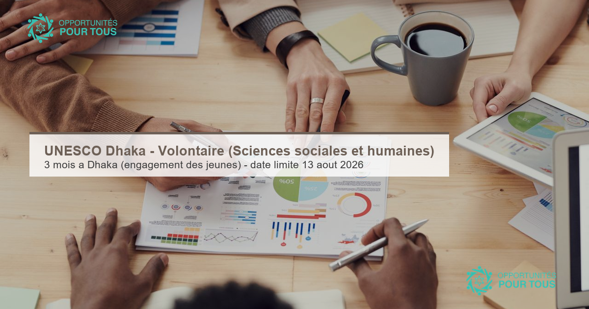 UNESCO Dhaka – Volontaire pour l&rsquo;équipe Sciences (Sciences sociales et humaines)