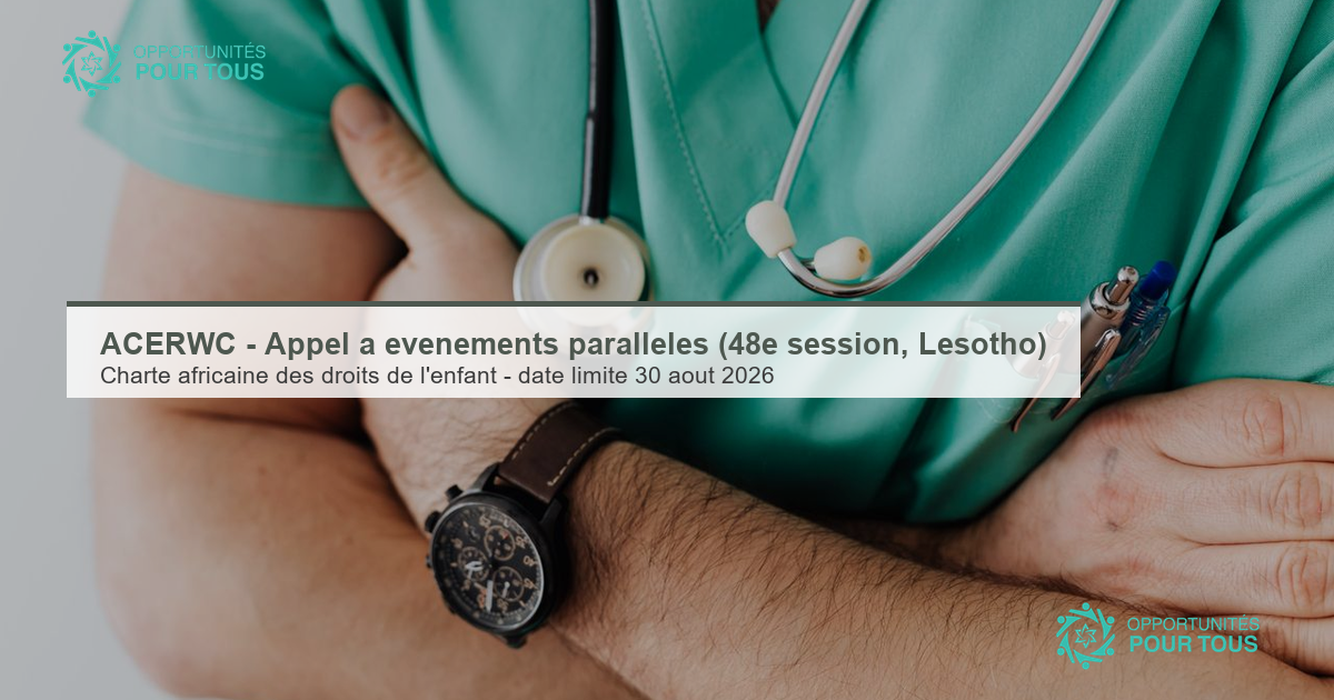 ACERWC – Appel à événements parallèles (48e session ordinaire, Maseru, Lesotho)