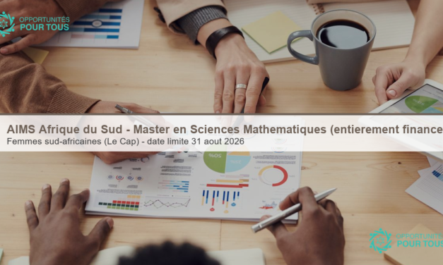 AIMS Afrique du Sud – Master en Sciences Mathématiques (entièrement financé, femmes)