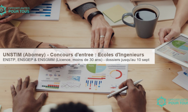 UNSTIM (Abomey) – Concours d&rsquo;entrée en 1re année des Écoles d&rsquo;Ingénieurs (ENSTP, ENSGEP, ENSGMM)