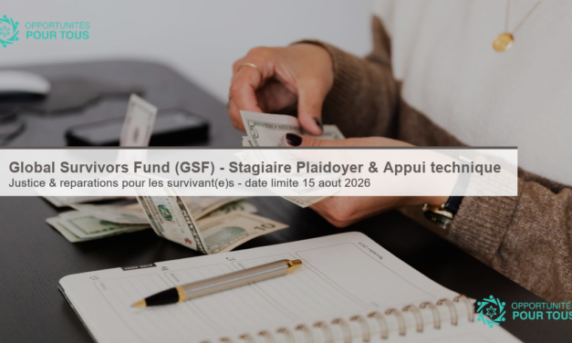 Global Survivors Fund (GSF) – Stagiaire Plaidoyer national et Appui technique