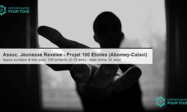 Association Jeunesse Révélée – Projet 100 ÉTOILES : appui scolaire pour 100 enfants (Abomey-Calavi)