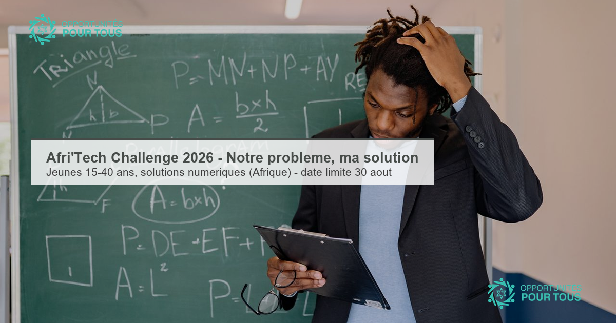 Afri&rsquo;Tech Challenge 2026 – « Notre problème, ma solution »