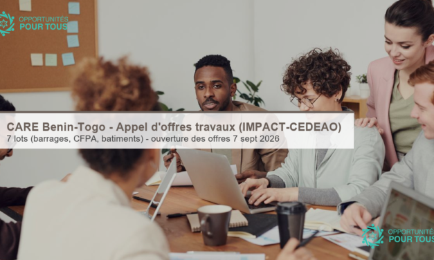 CARE Bénin-Togo – Appel d&rsquo;offres travaux (Projet IMPACT-CEDEAO)