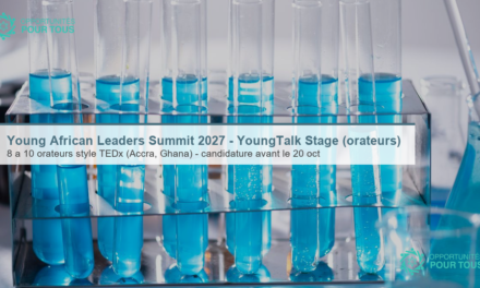 Young African Leaders Summit 2027 – YoungTalk Stage : appel à orateurs (Accra)