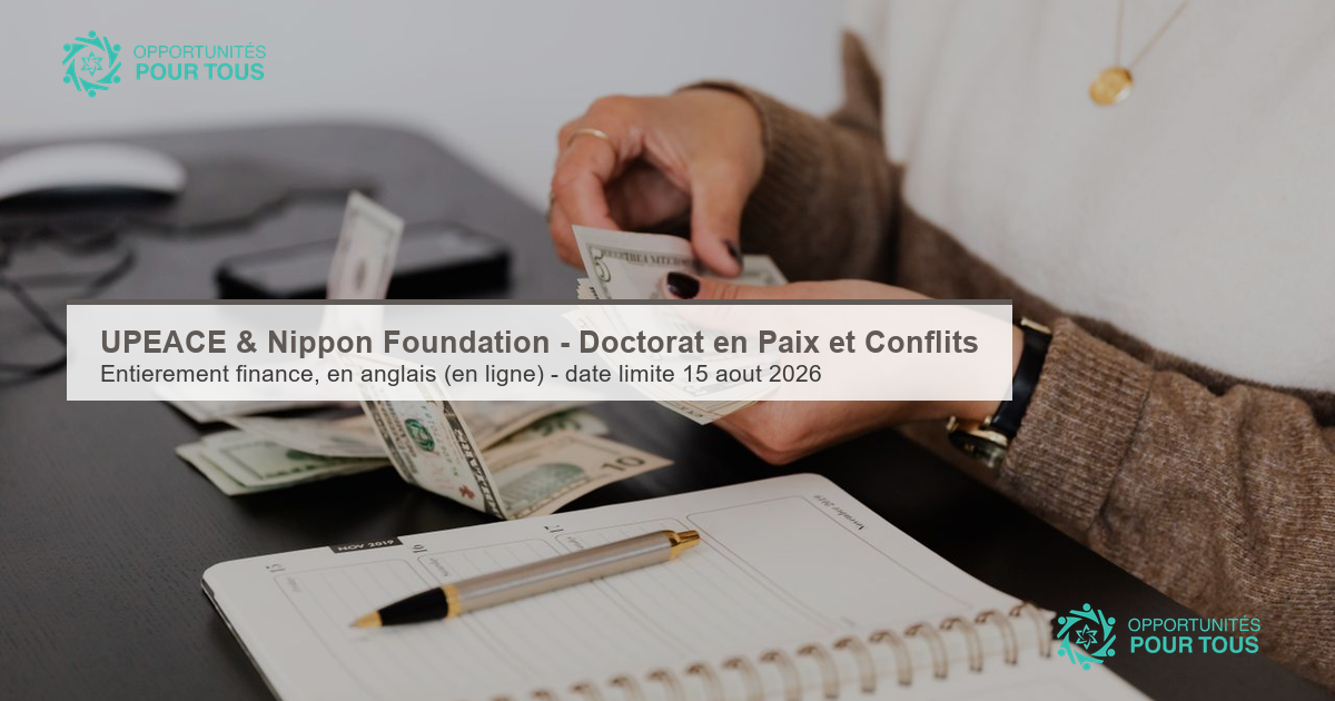 UPEACE & Nippon Foundation – Doctorat en études de la paix et des conflits (entièrement financé)