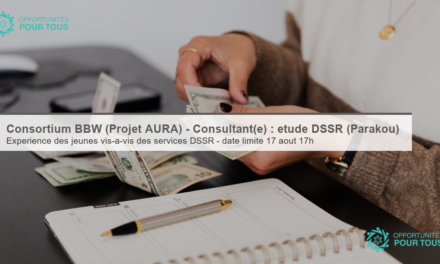 Consortium BBW (Projet AURA) – Consultant(e) : étude sur l&rsquo;expérience DSSR des jeunes (Parakou)