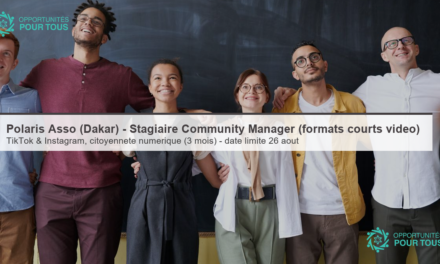 Polaris Asso (Dakar) – Stagiaire Community Manager (formats courts vidéo)