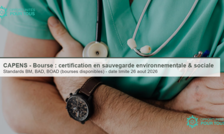 CAPENS – Bourse : certification en sauvegarde environnementale et sociale (standards BM, BAD, BOAD)
