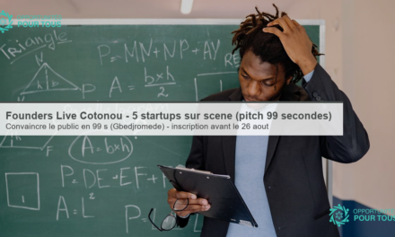 Founders Live Cotonou – 5 startups sur scène (pitch de 99 secondes)