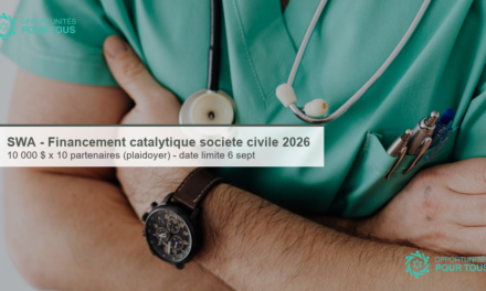 SWA – Financement catalytique de la société civile 2026 (10 000 $)